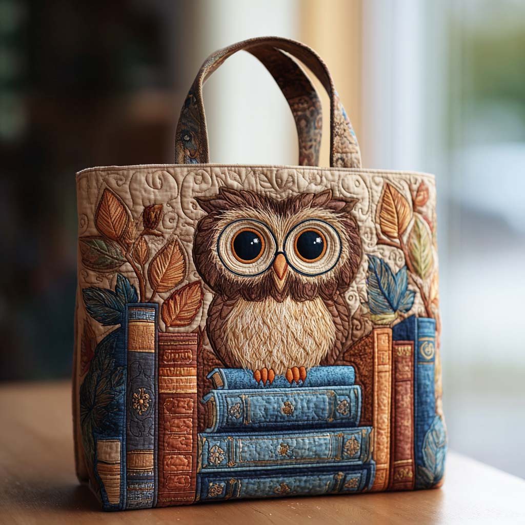 Owl Chapter Quilted Tote Bag Best Ladies Tote Bags Great Book Lover Gifts