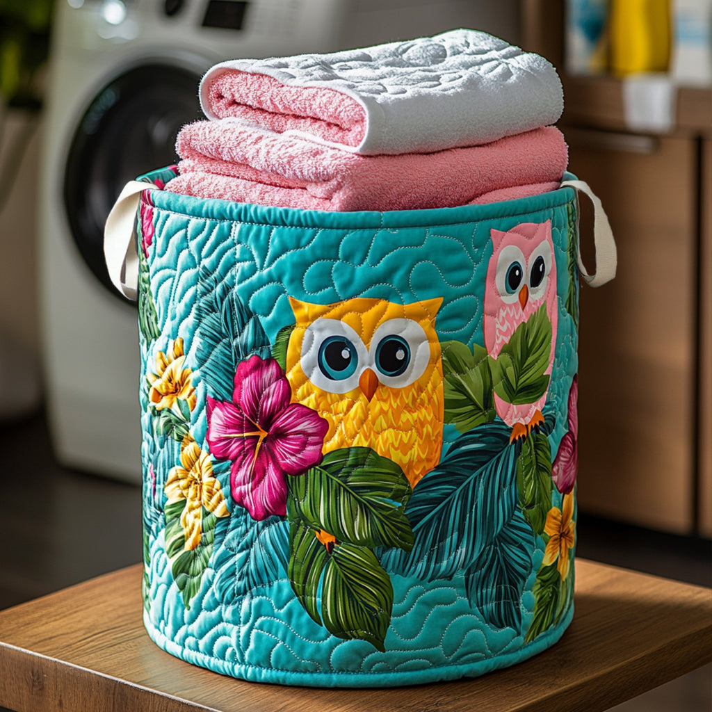 Owl Charm Quilted Laundry Basket Coolest Laundry Baskets Unique Gifts For Owl Lovers