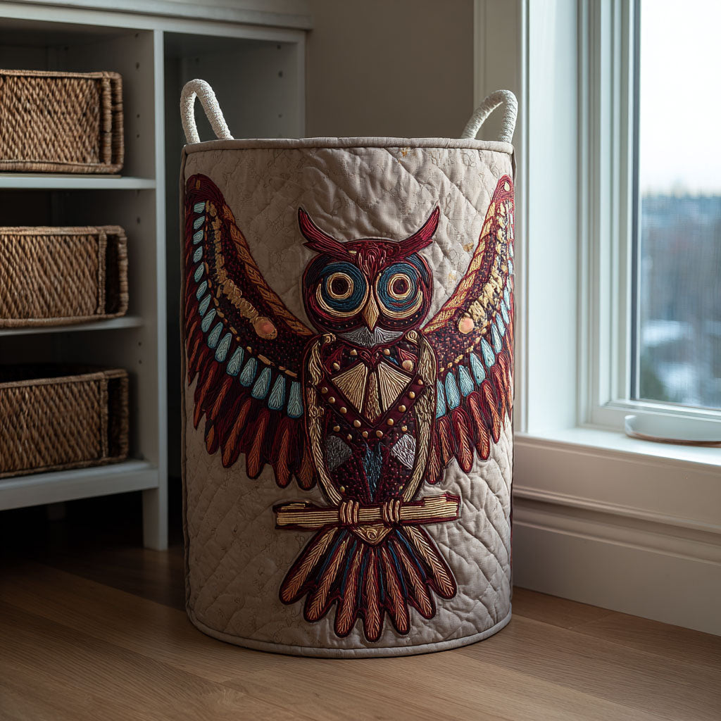 Owl Guard Quilted Laundry Basket Dirty Clothes Hampers Gifts With Owls On Them