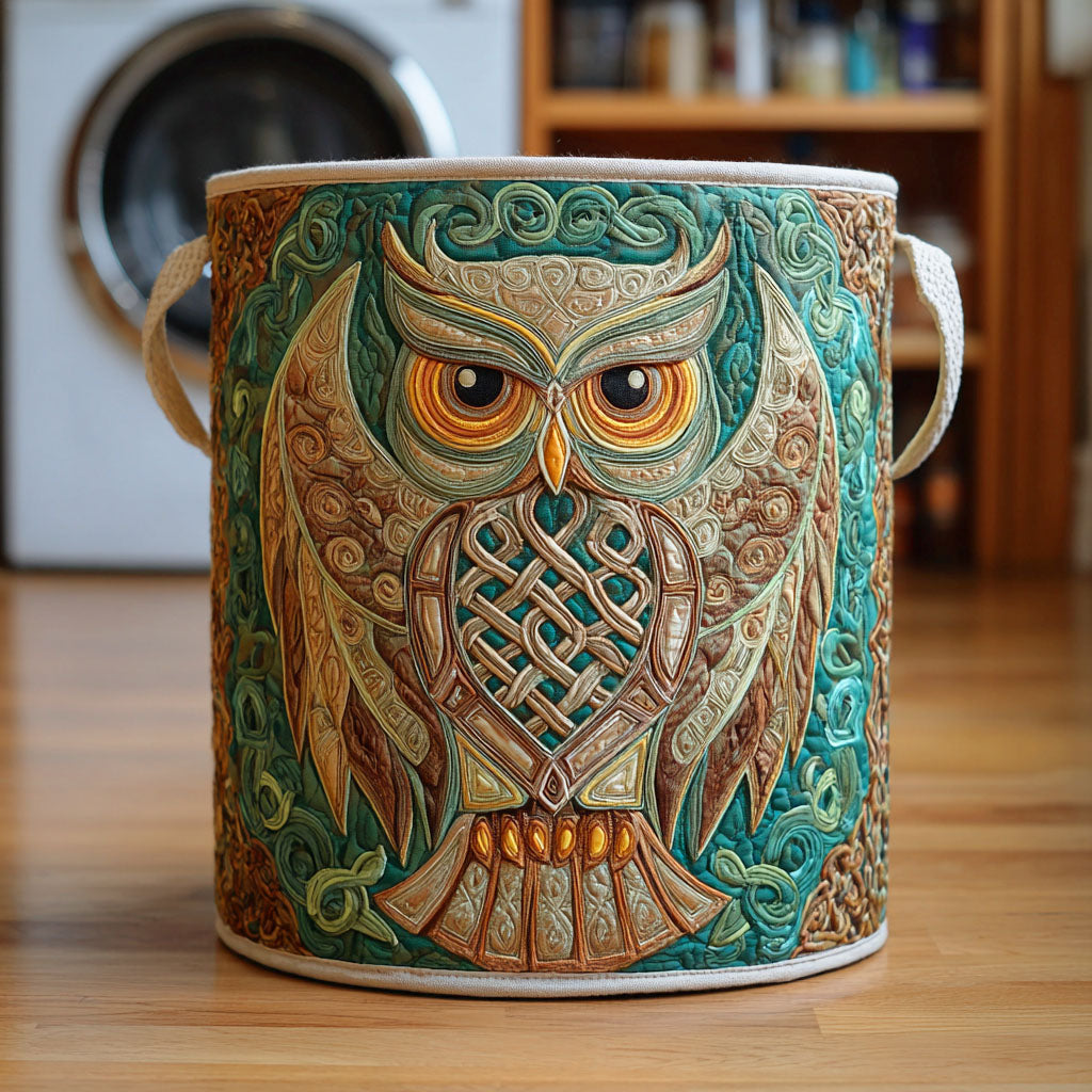 Owl Guardian Quilted Laundry Basket Best Clothes Hamper Irish Gifts For Men