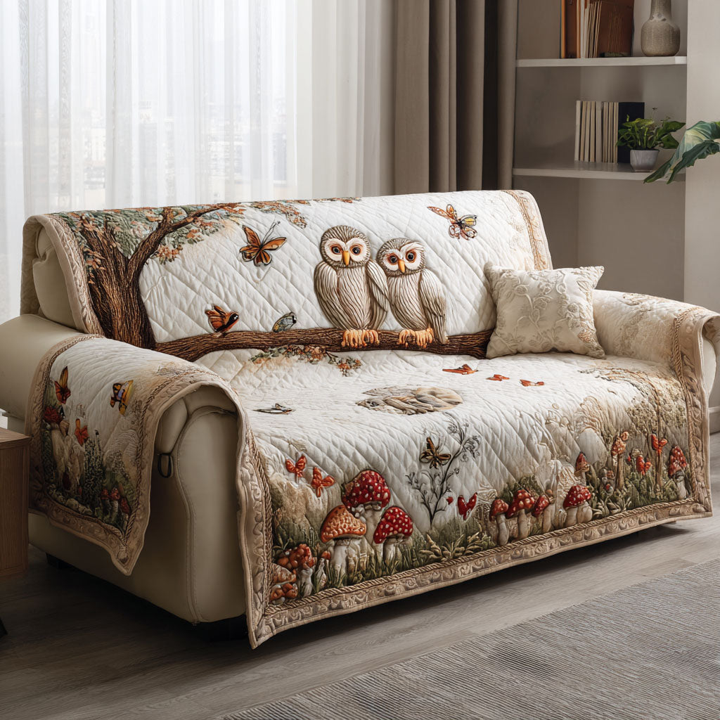Owl Lover Quilted Sofa Cover Sectional Couch Covers Valentines Gifts For Her