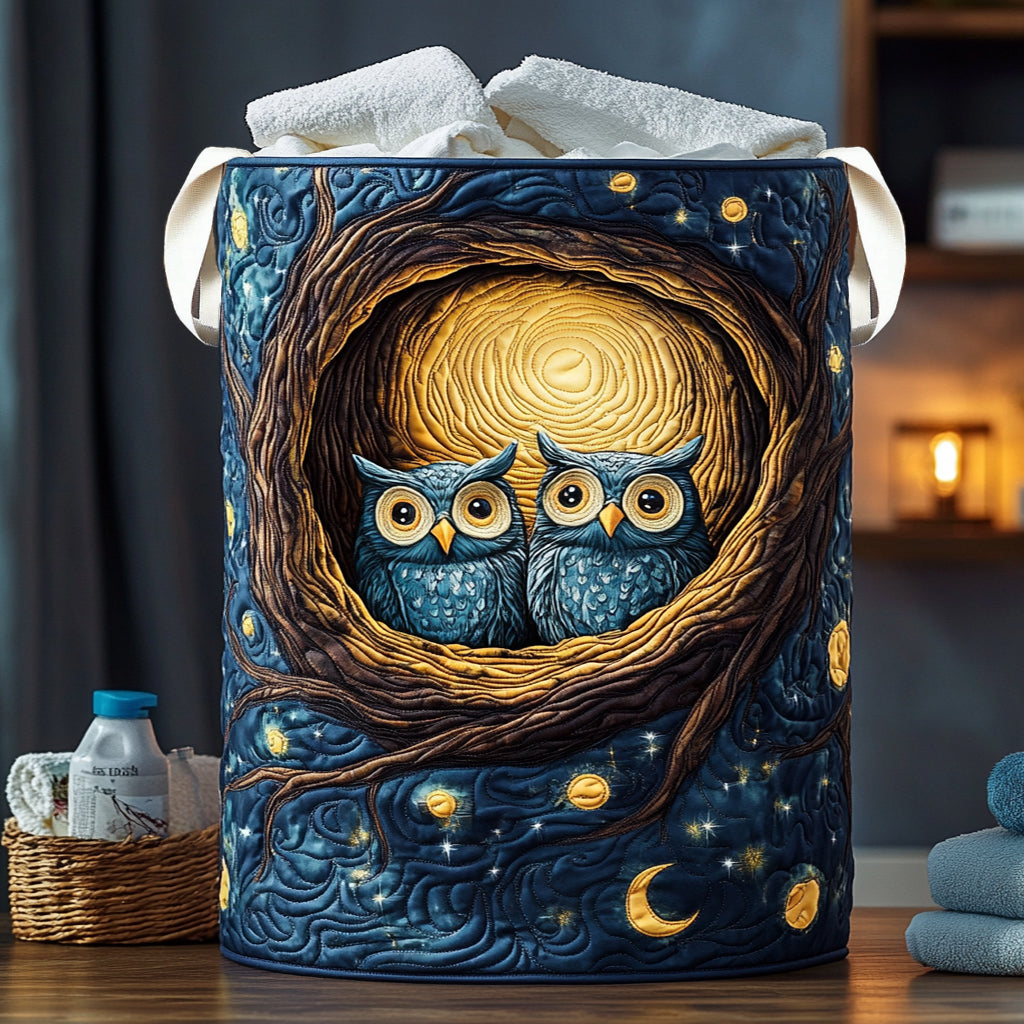 Owl Nest Quilted Laundry Basket Clothes Hamper Owl Gifts For Men
