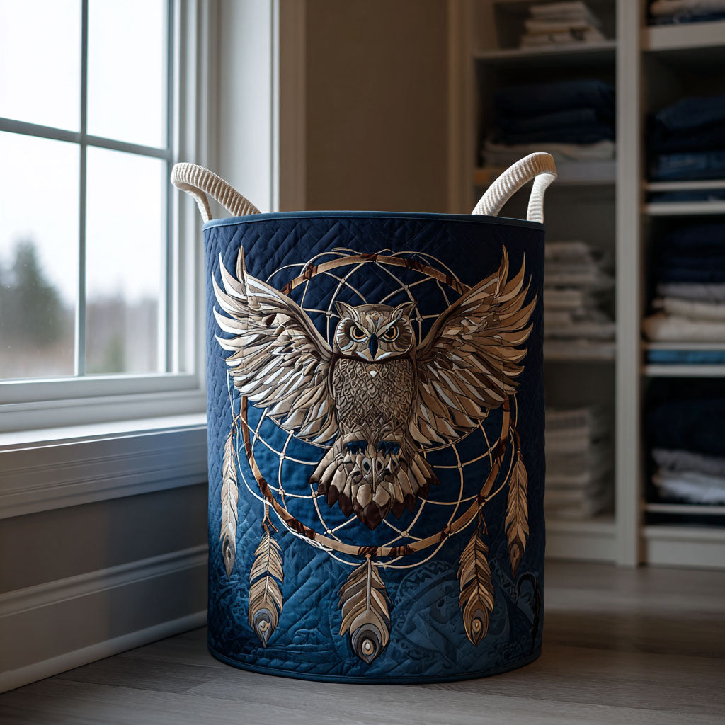 Owl Watch Quilted Laundry Basket Unique Hampers Best Gifts For Owl Lovers