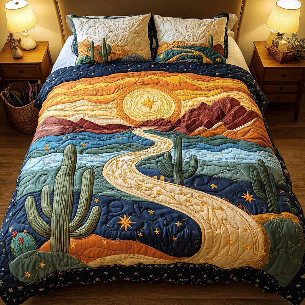 Painted Hills Quilted Bedding Set Unique Bed Sheet Set Best Cactus Gifts