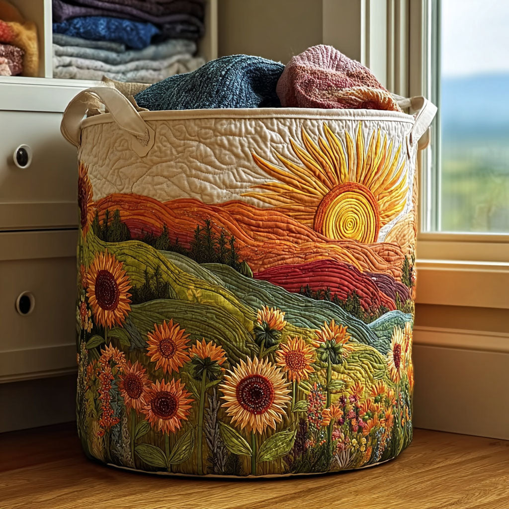Painted Hills Quilted Laundry Basket Foldable Clothes Hamper New Home Presents