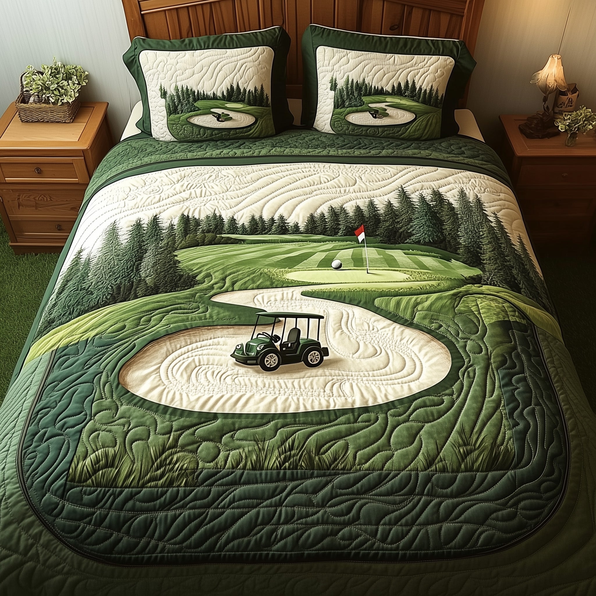 Par for the Night Quilted Bedding Set Best King Sheets Awesome Golf Gifts