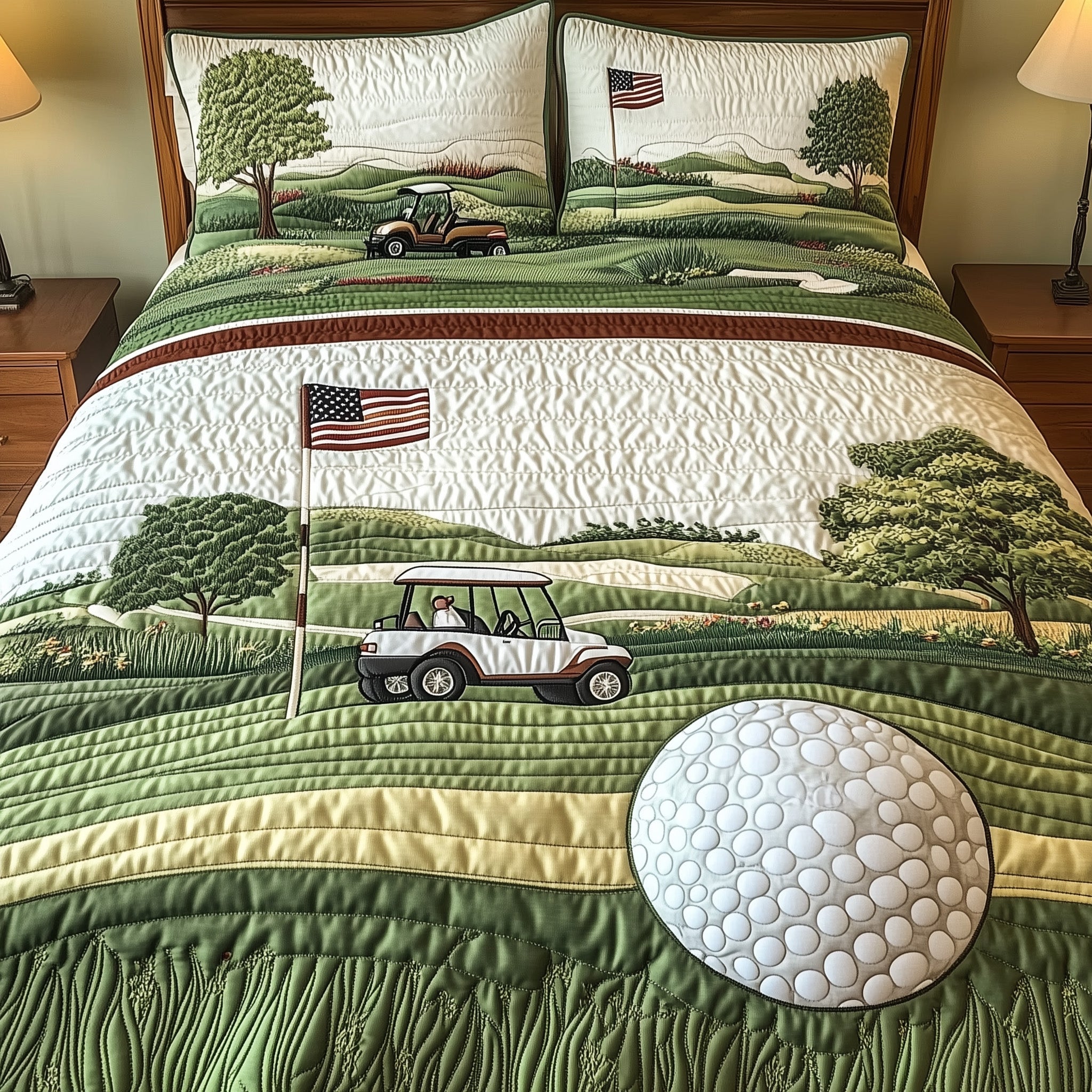 Par for the Night Quilted Bedding Set Best Queen Sheets Top Gifts For A Golfer