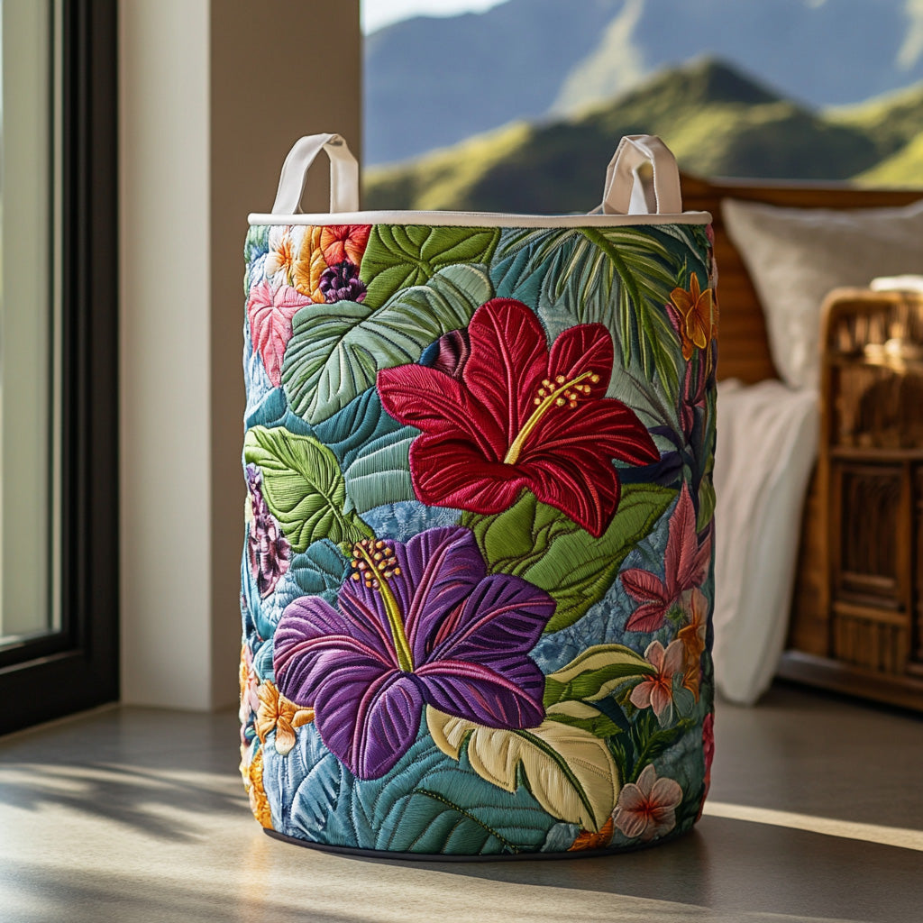 Paradise Glow Quilted Laundry Basket Best Foldable Laundry Basket Cool Housewarming Gifts