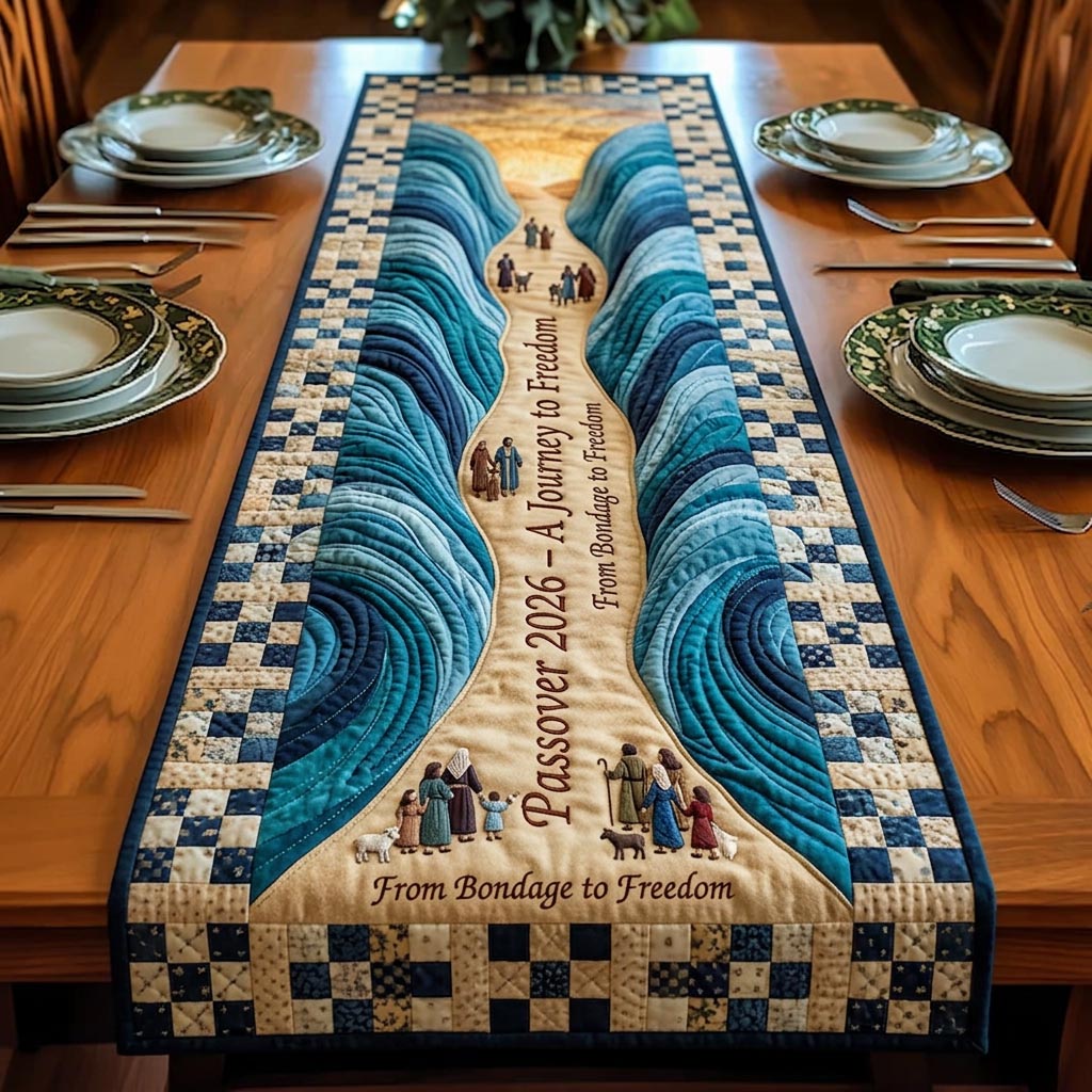 Passover Grace Quilted Table Runner Passover Table Decor Jewish Gifts Merchandise