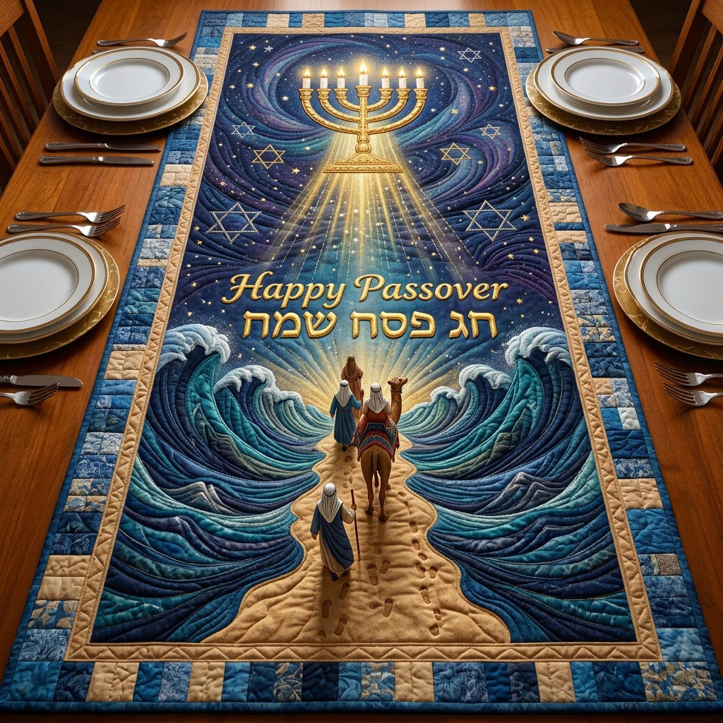 Passover Grace Quilted Table Runner Table Setting Ideas For Passover Happy Passover Gift