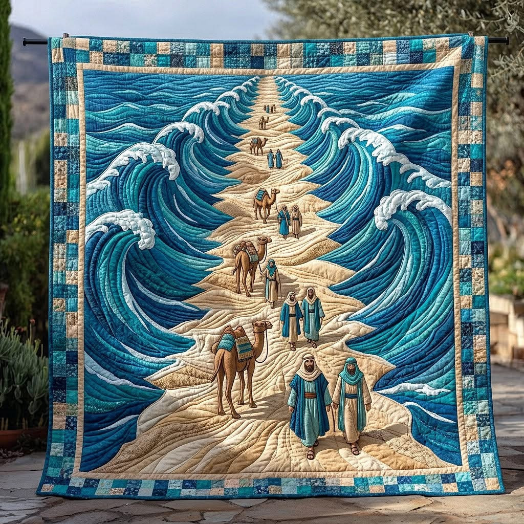 Passover Heritage Quilted Blanket Red Sea Crossing Blanket Best Jewish Holiday Gifts