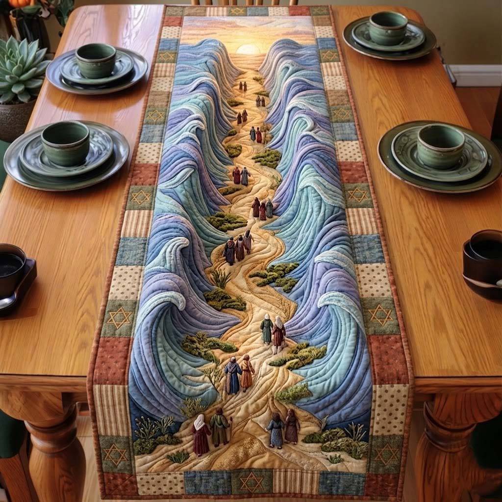 Passover Heritage Quilted Table Runner Seder Table Setting Ideas Kosher For Passover Gifts