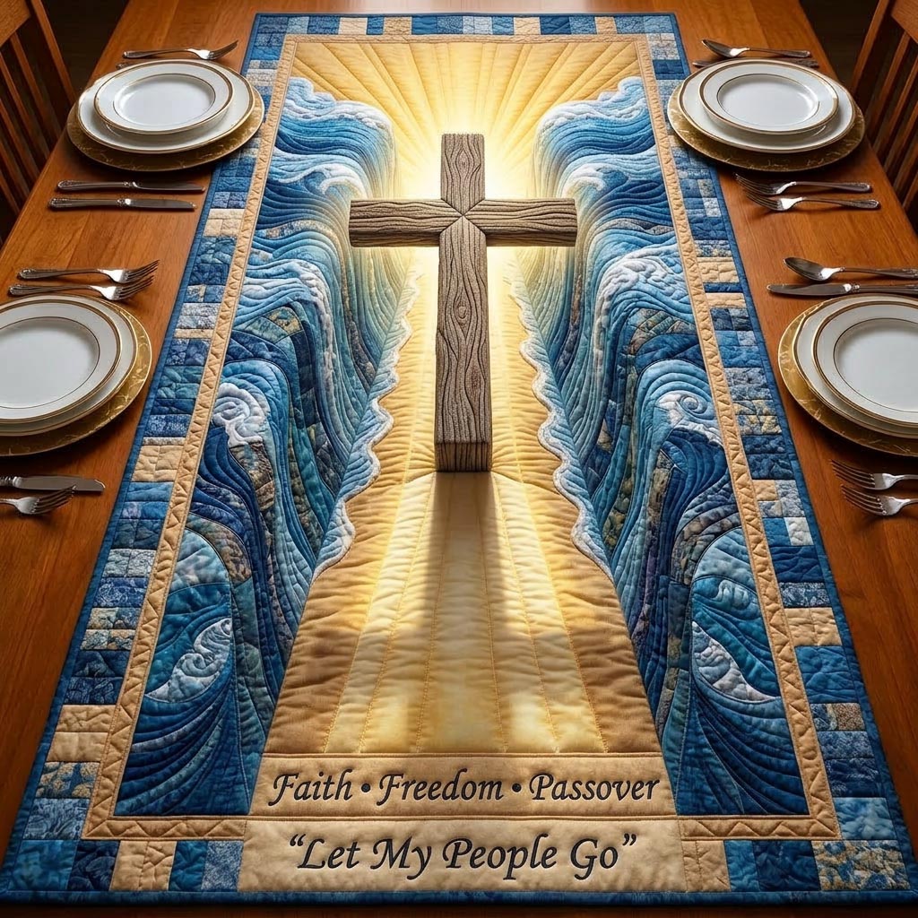 Passover Light Quilted Table Runner Bible Verse Home Decor Best Jewish Gifts