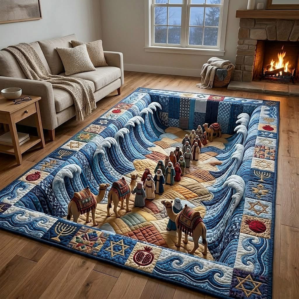 Passover Seder Area Rug Exodus Red Sea Crossing Area Carpet Holiday Living Room Decor Gifts