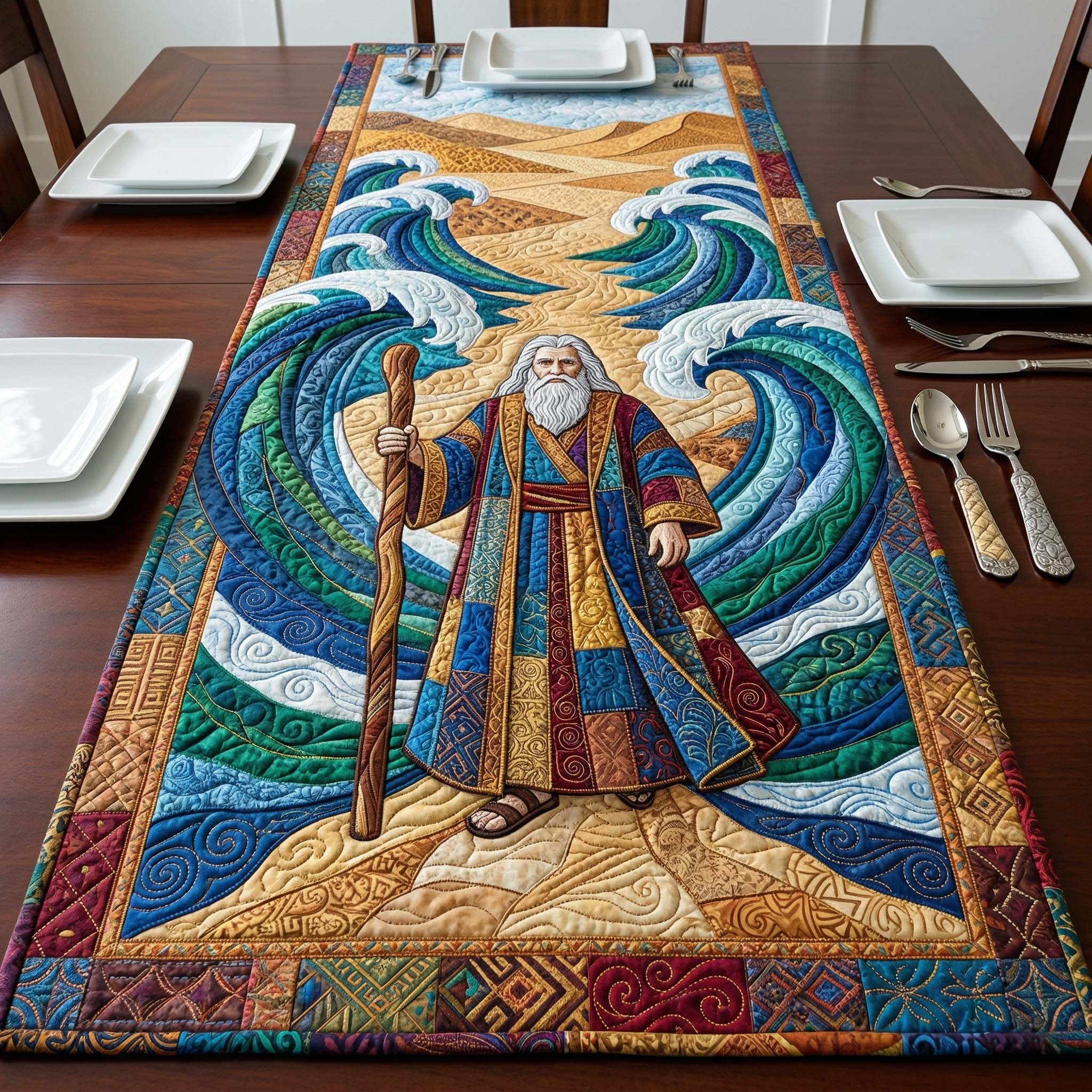 Passover Seder Quilted Table Runner Christian House Decor Gifts For Jewish Friends
