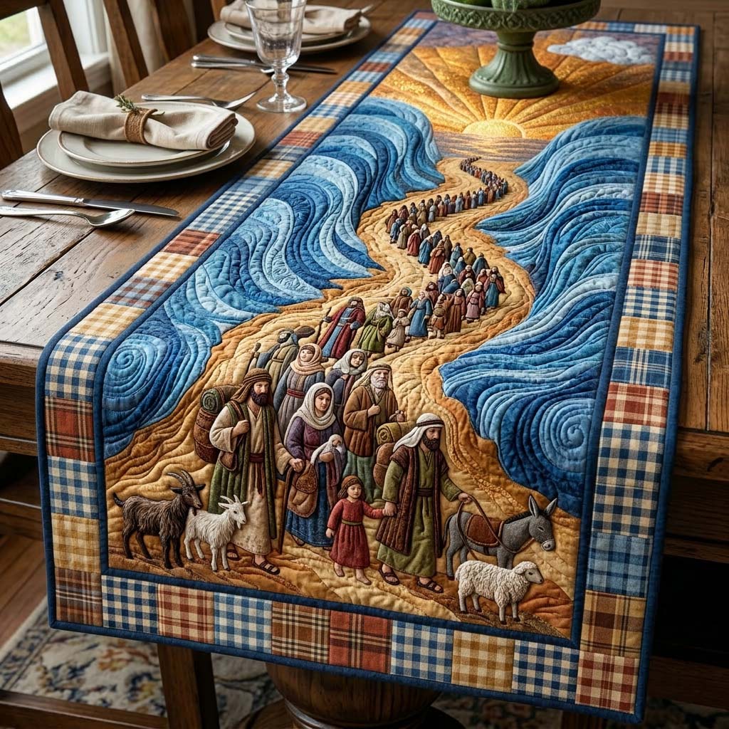 Passover Seder Quilted Table Runner Christian Room Decor Pesach Gifts