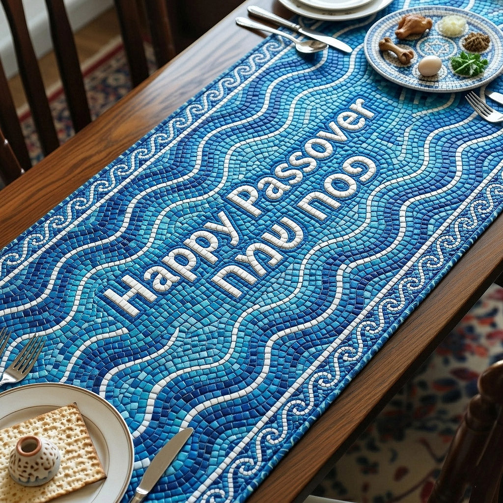 Passover Seder Quilted Table Runner Jewish Passover Table Setting Jewish Gifts Holiday