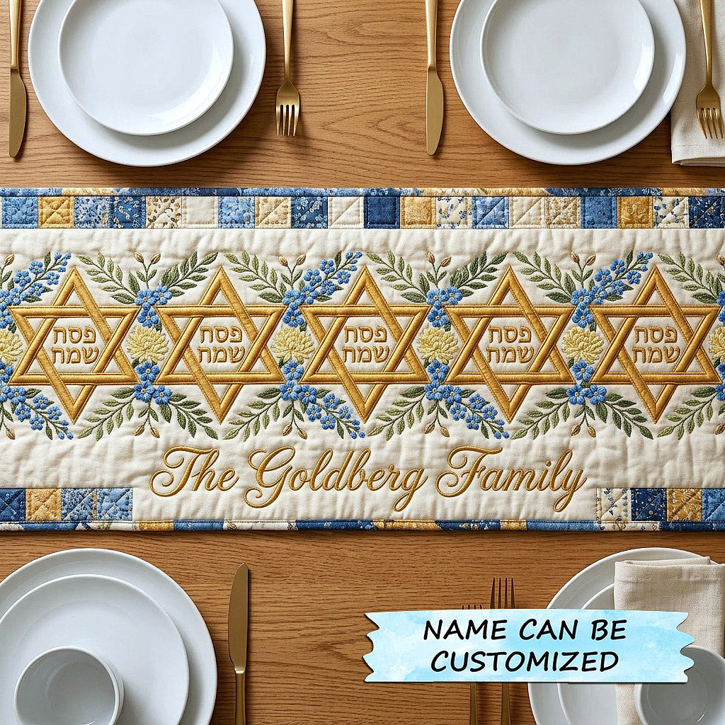 Passover Seder Quilted Table Runner QTCUZ Holiday Table Decorations Gifts For Jewish Friends