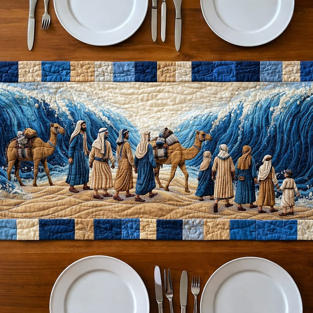 Passover Seder Quilted Table Runner Red Sea Passover Holiday Home Decor Best Jewish Gifts