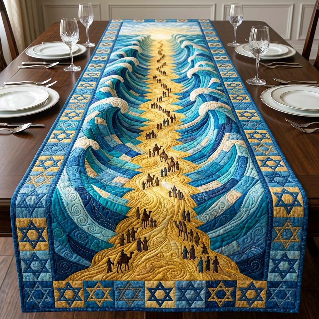 Passover Seder Quilted Table Runner Religious Room Decor Jewish Gifts For Mom