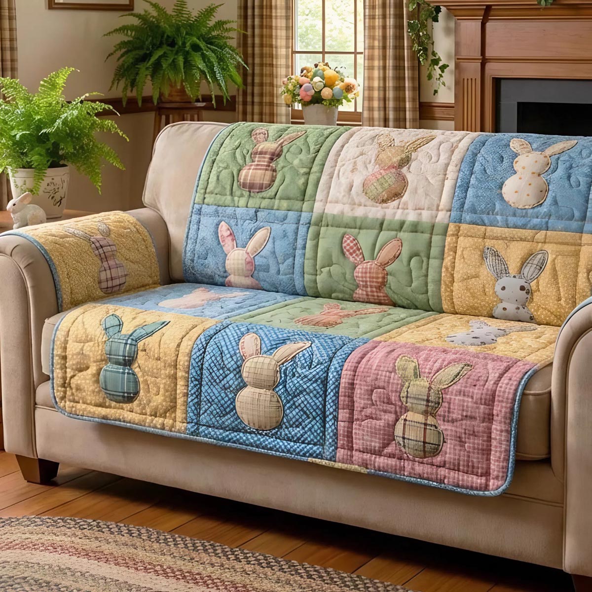 Pastel Bloom Quilted Sofa Cover Sofa Saver Covers Best Easter Gifts