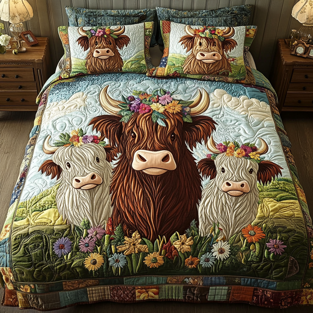 Pasture Posse Quilted Bedding Set Unique Bed Sheet Set Best Present For A Farmer