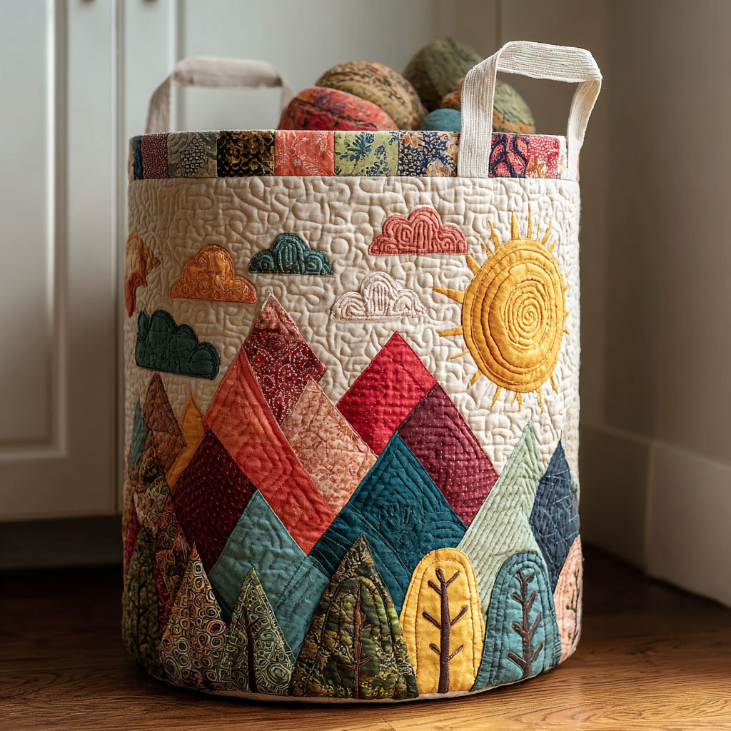 Patchland Peaks Quilted Laundry Basket Folding Laundry Hamper Gifts For Father's Day From Daughter
