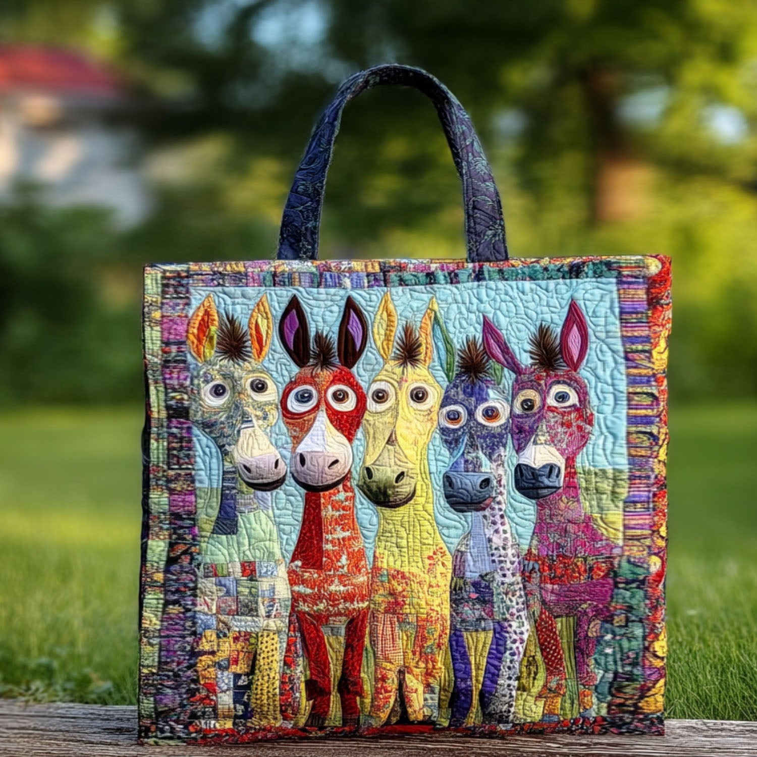 Patchwork Burros Quilted Tote Bag Good Shoulder Bags Happy Mothers Day Gift
