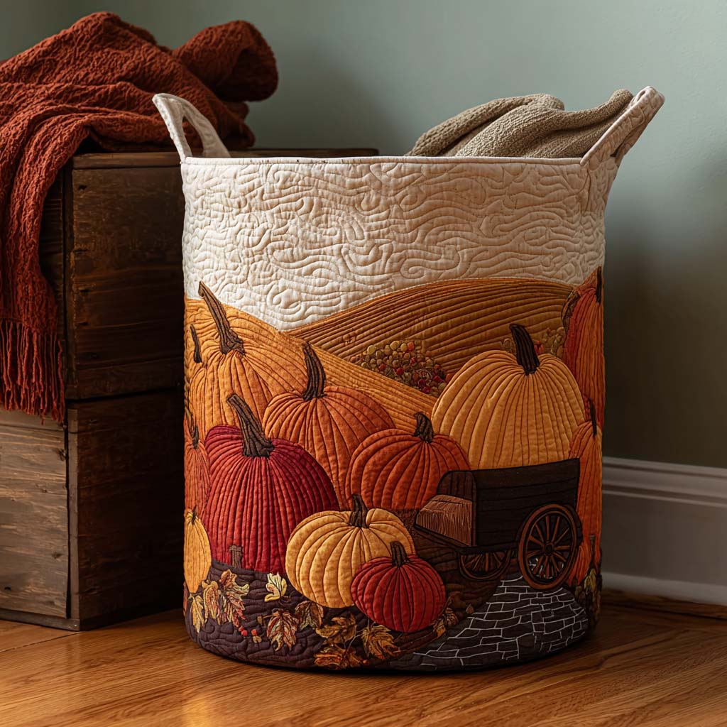 Patchwork Crate Quilted Laundry Basket Foldable Clothes Hamper Cool Gifts For New Homeowners