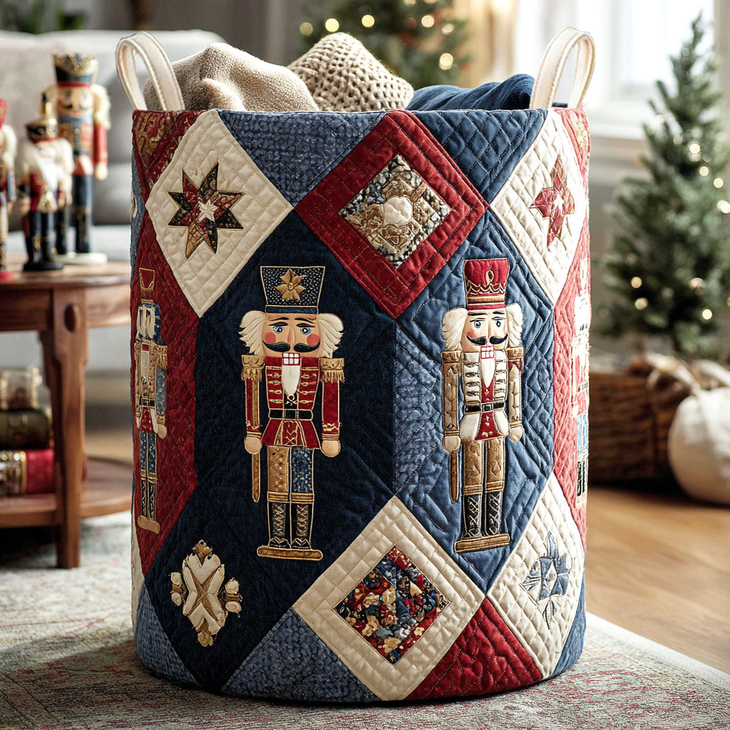 Patchwork Guard Quilted Laundry Basket Foldable Storage Bin Christmas Gift To Daughter