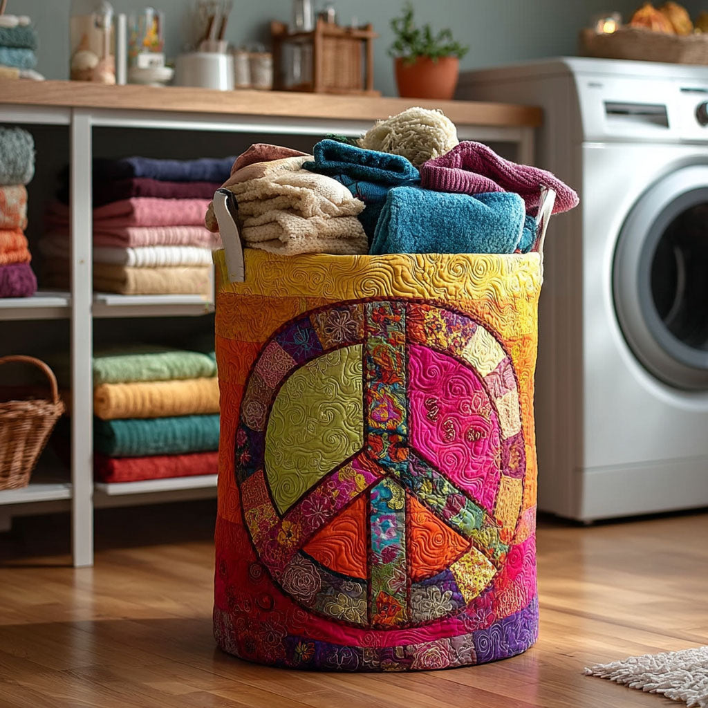 Patchwork Harmony Quilted Laundry Basket Laundry Room Ideas Useful Mother's Day Gifts