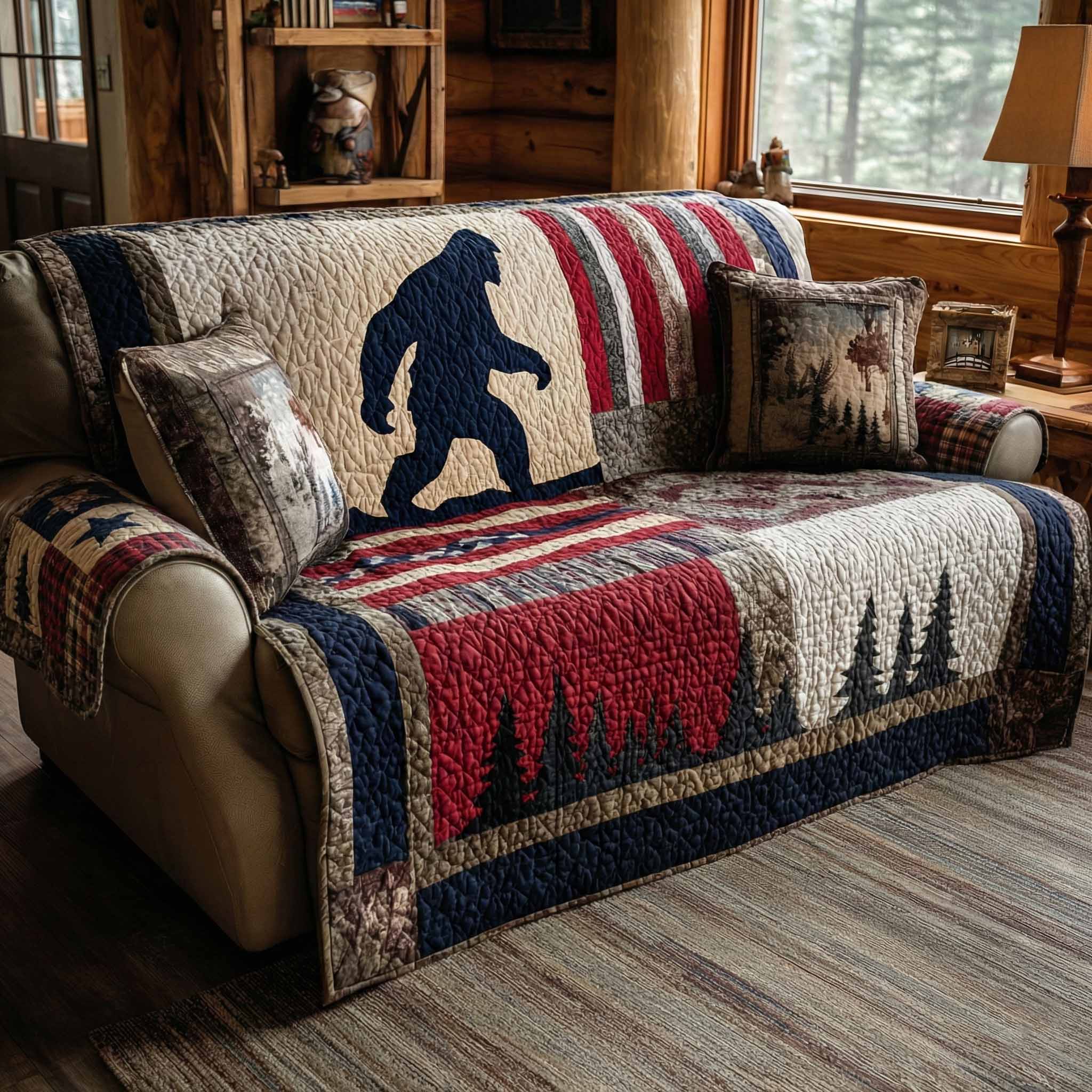 Patriot Giant Quilted Sofa Cover Couch Seat Covers Bigfoot Gifts For Adults