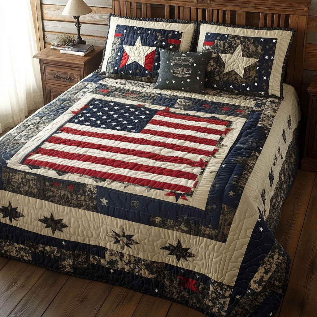 Patriot Valor Quilted Bedding Set Cute Bed Sets For Teens Father In Law Gifts Dad's Day
