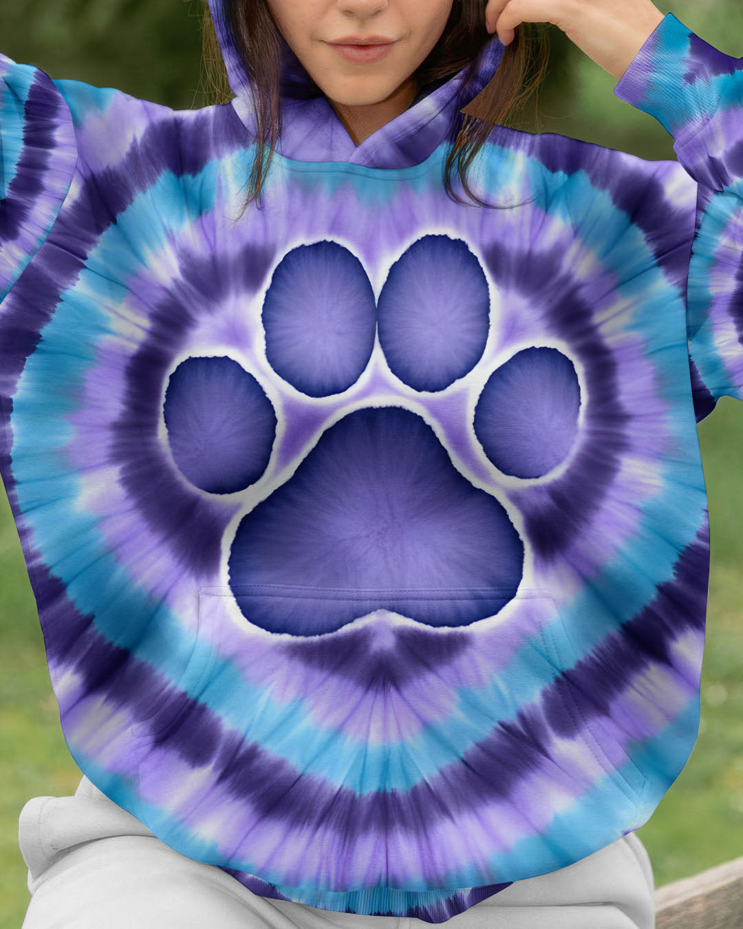 Paw Apparently I Have An Attitude Tie Dye Hoodie Cute Purple Paw Apparel Gift For Dog Lover - Image 2