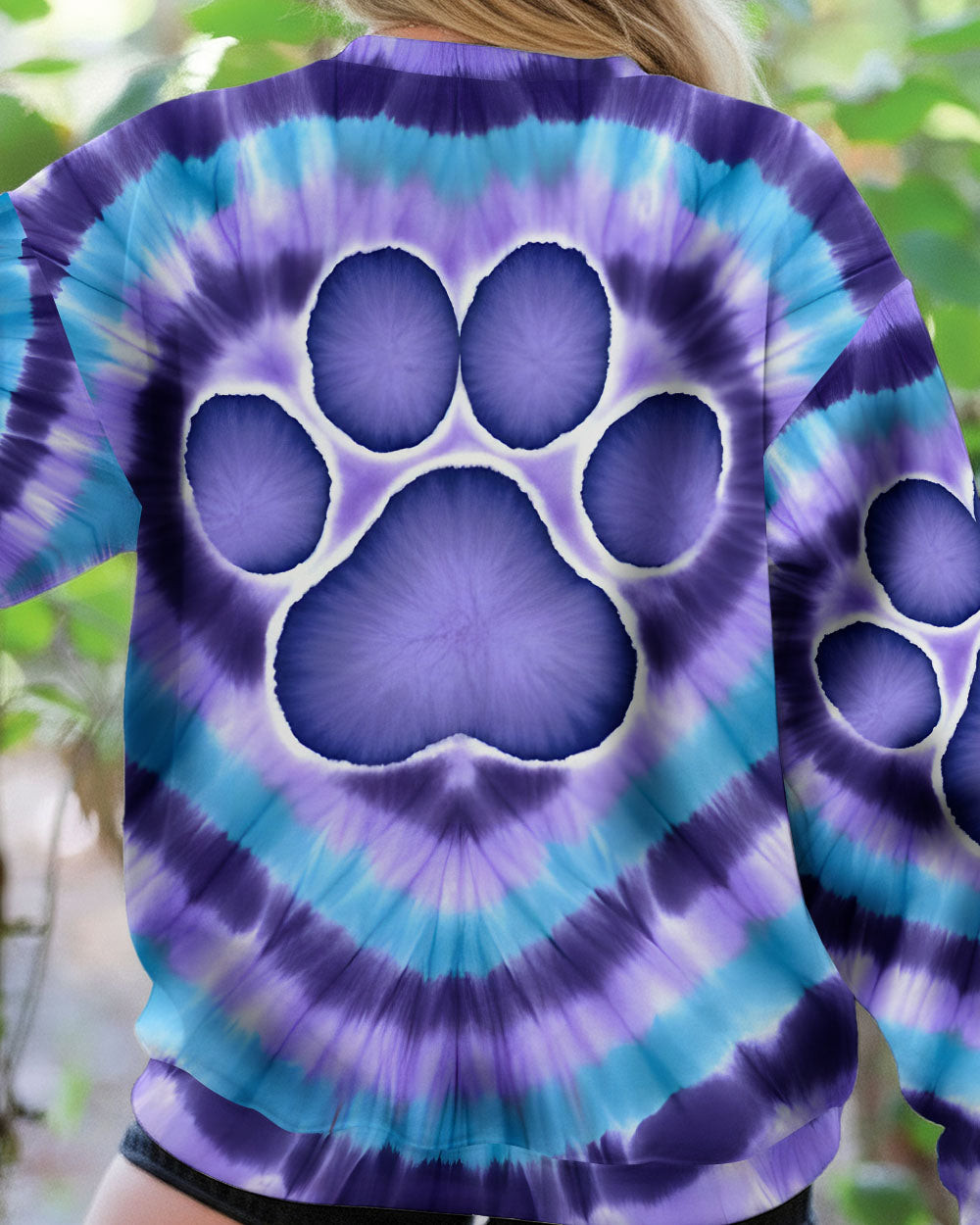 Paw Apparently I Have An Attitude Tie Dye Sweatshirt Cute Purple Paw Apparel Gift For Dog Lover - Image 2