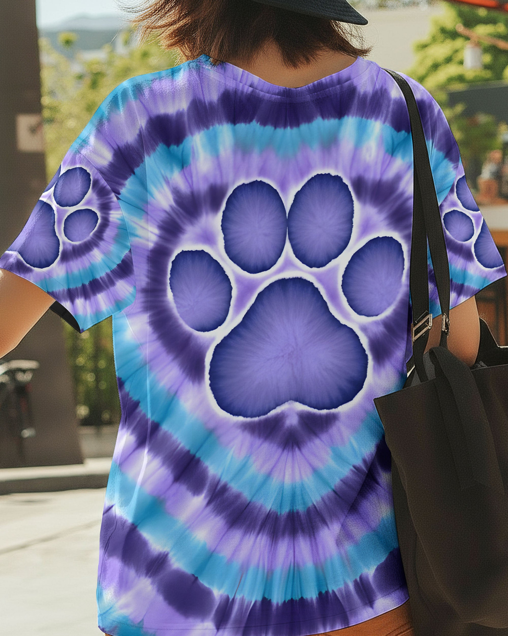 Paw Apparently I Have An Attitude Tie Dye V-Neck Shirt Cute Purple Paw Merch Gift For Daughter - Image 2