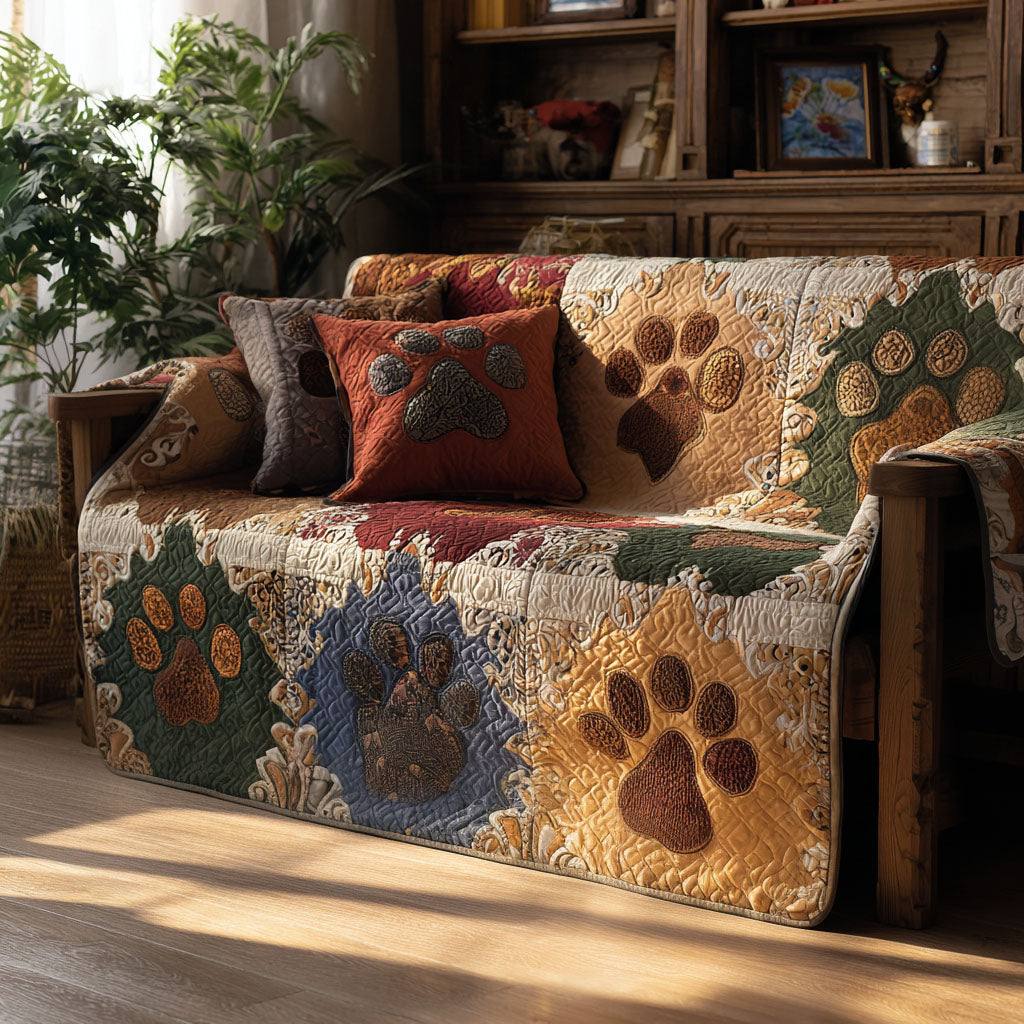 Paw Country Comfort Quilted Sofa Cover Furniture Slipcovers Gifts For Dog Lovers