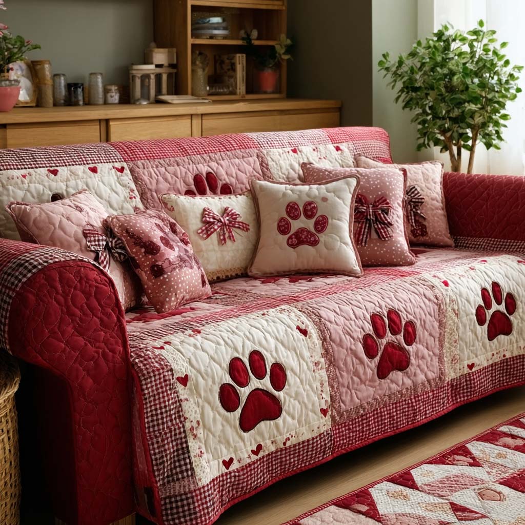 Paw Love Quilted Sofa Cover Furniture Slipcovers Presents For New Dog Owners