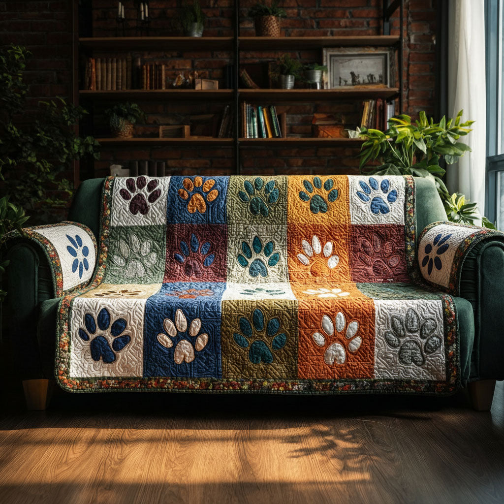 Paw Lovers Quilted Sofa Cover Couch Seat Covers Gift Ideas For Dog Owners