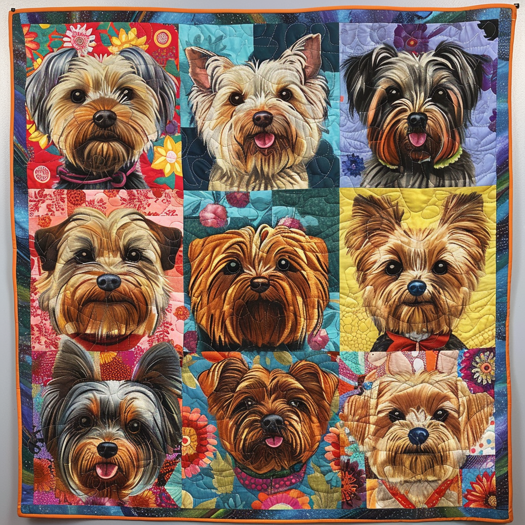 Pawfect Yorkshire Quilted Blanket Bedspreads Yorkshire Terrier Presents