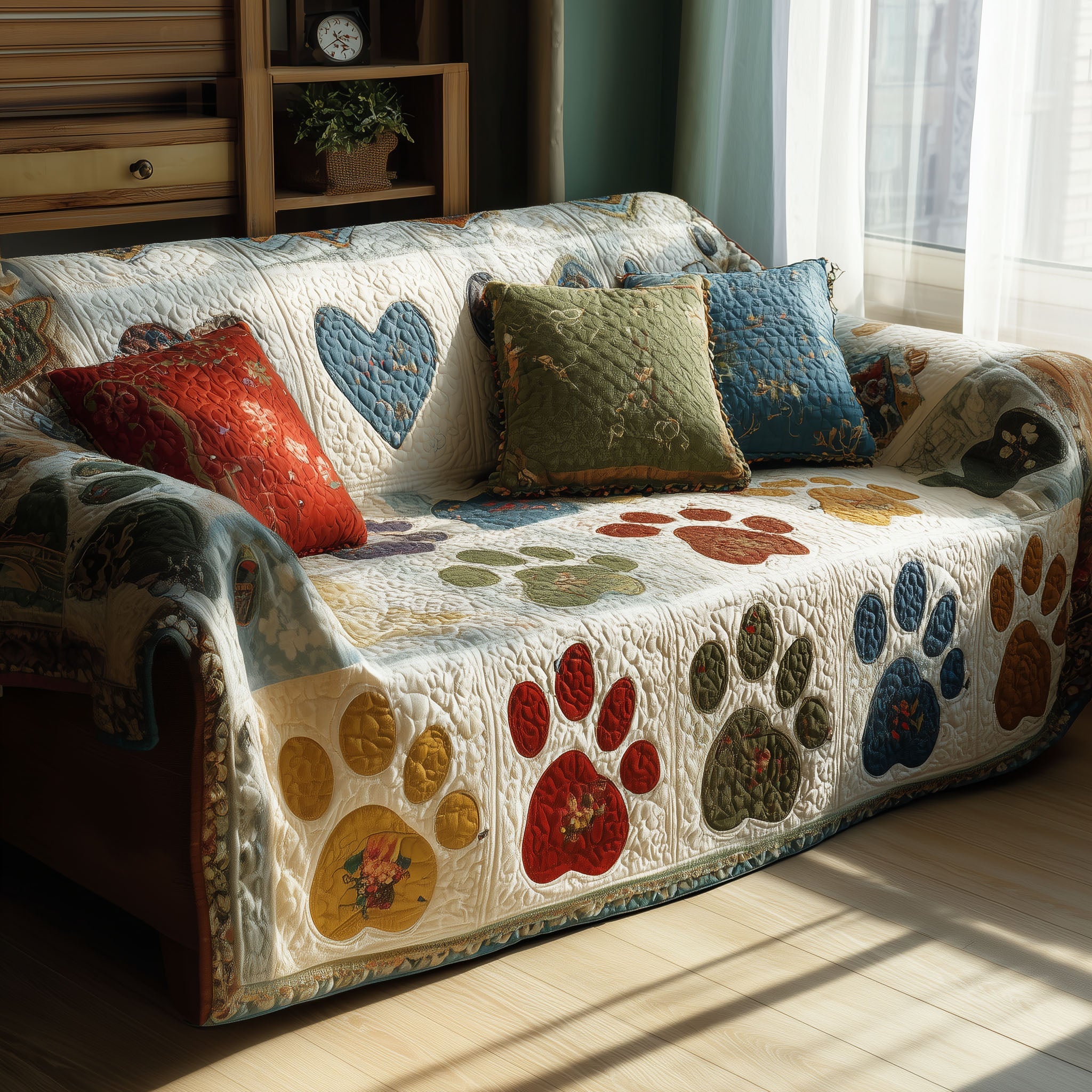 Pawful Comfort Quilted Sofa Cover Living Room Decor Ideas Cute Gifts For Dog Lovers Owners