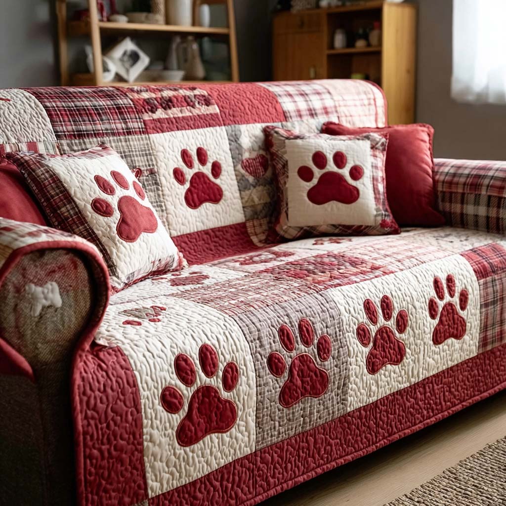Paws of Love Quilted Sofa Cover Best Sofa Slipcovers Good Gifts For Dog Lovers