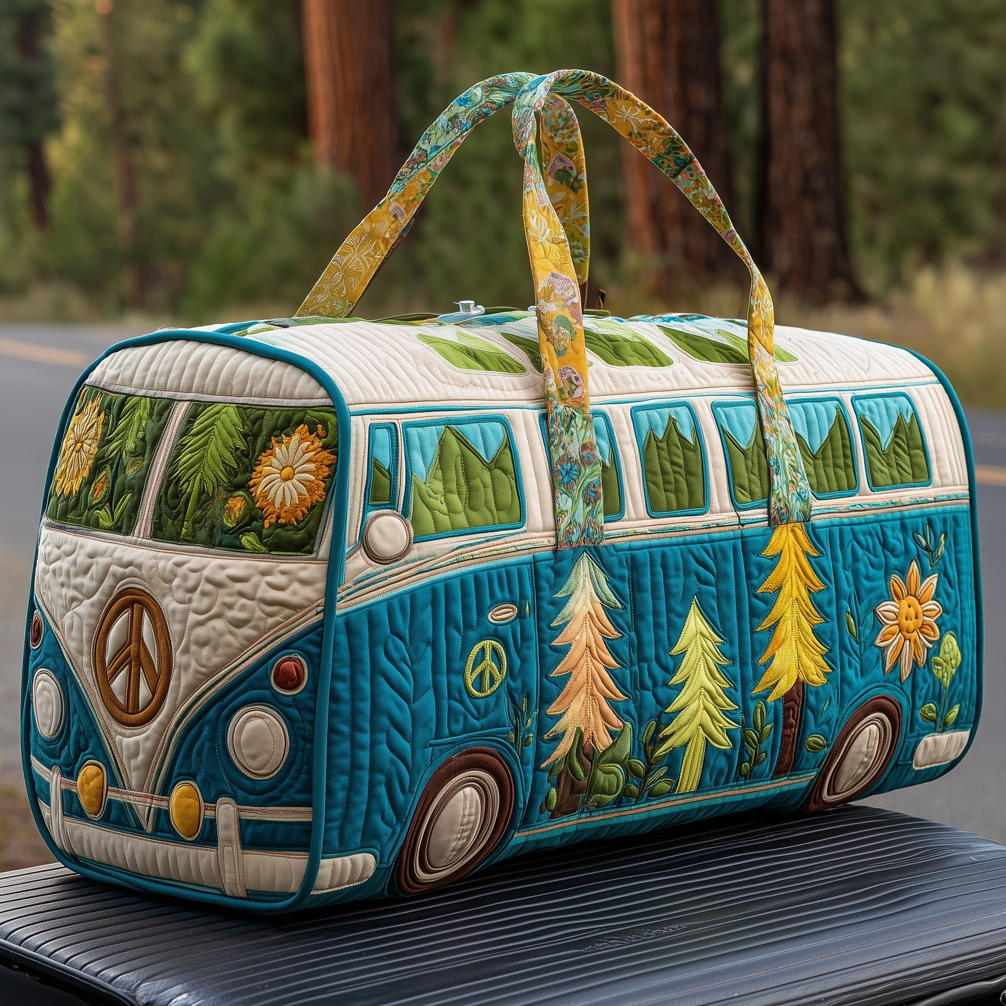 Peace Van Quilted Duffle Bag Best Duffle Bags For Travel Gifts For Mother And Daughter
