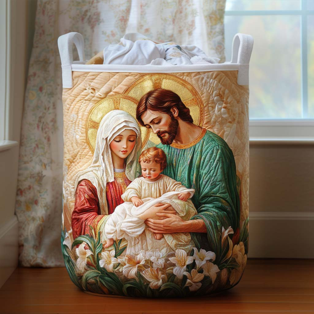 Peaceful Manger Quilted Laundry Basket Folding Laundry Hamper Great Christian Gifts