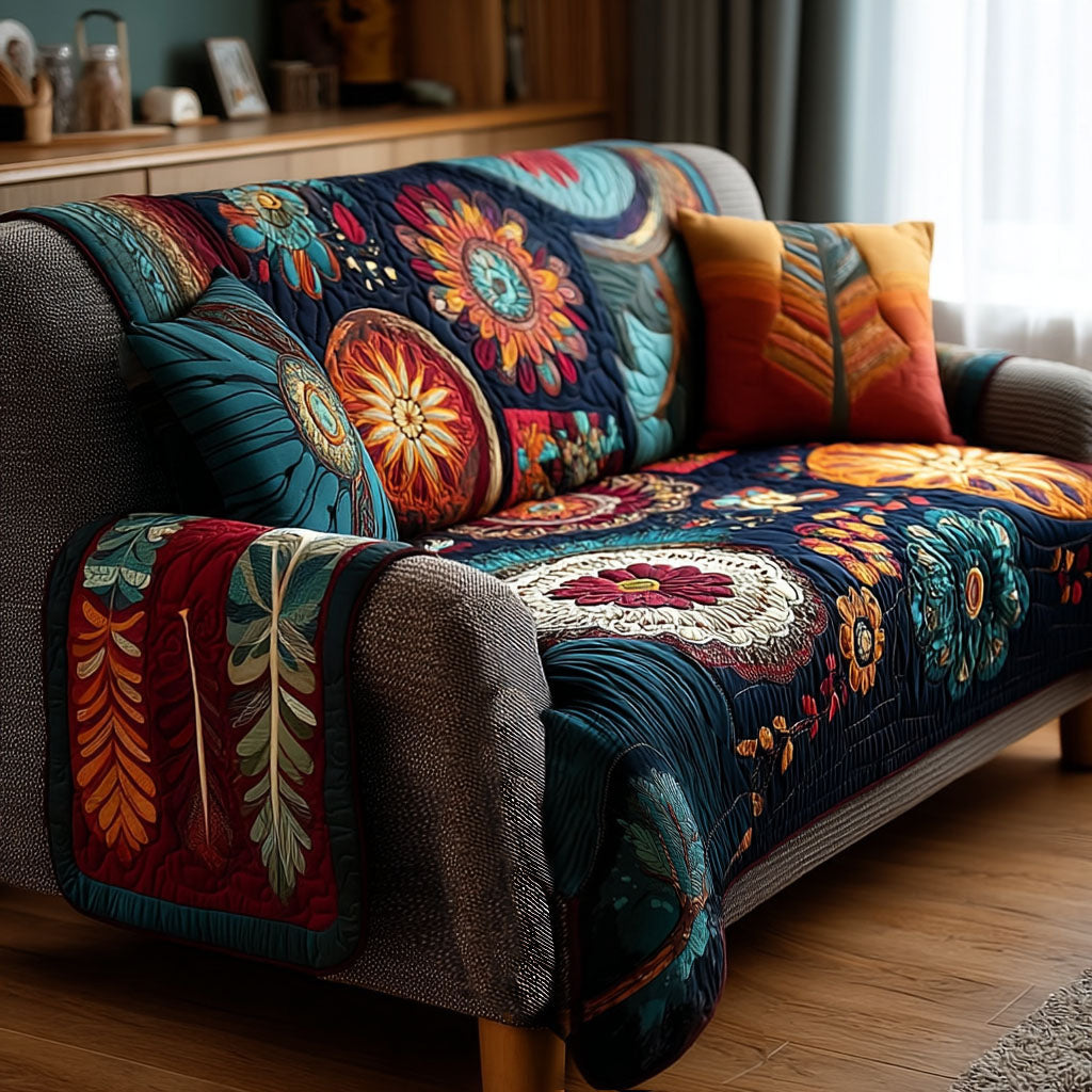 Peaceful Nomad Quilted Sofa Cover Couch Covers For Couches Cool Gifts For Hippies