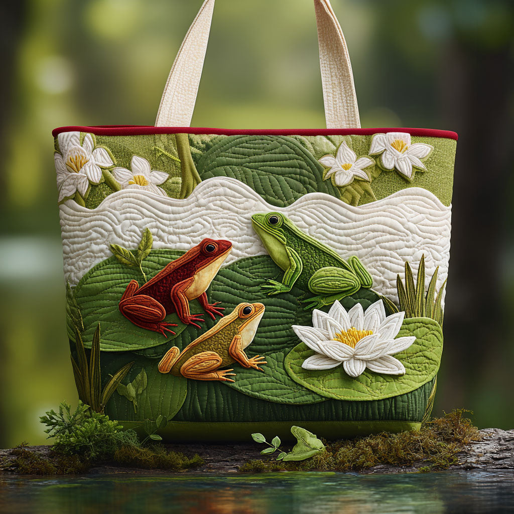 Peaceful Pondside Quilted Tote Bag Best Tote Bags For Women Mothers Day Ideas