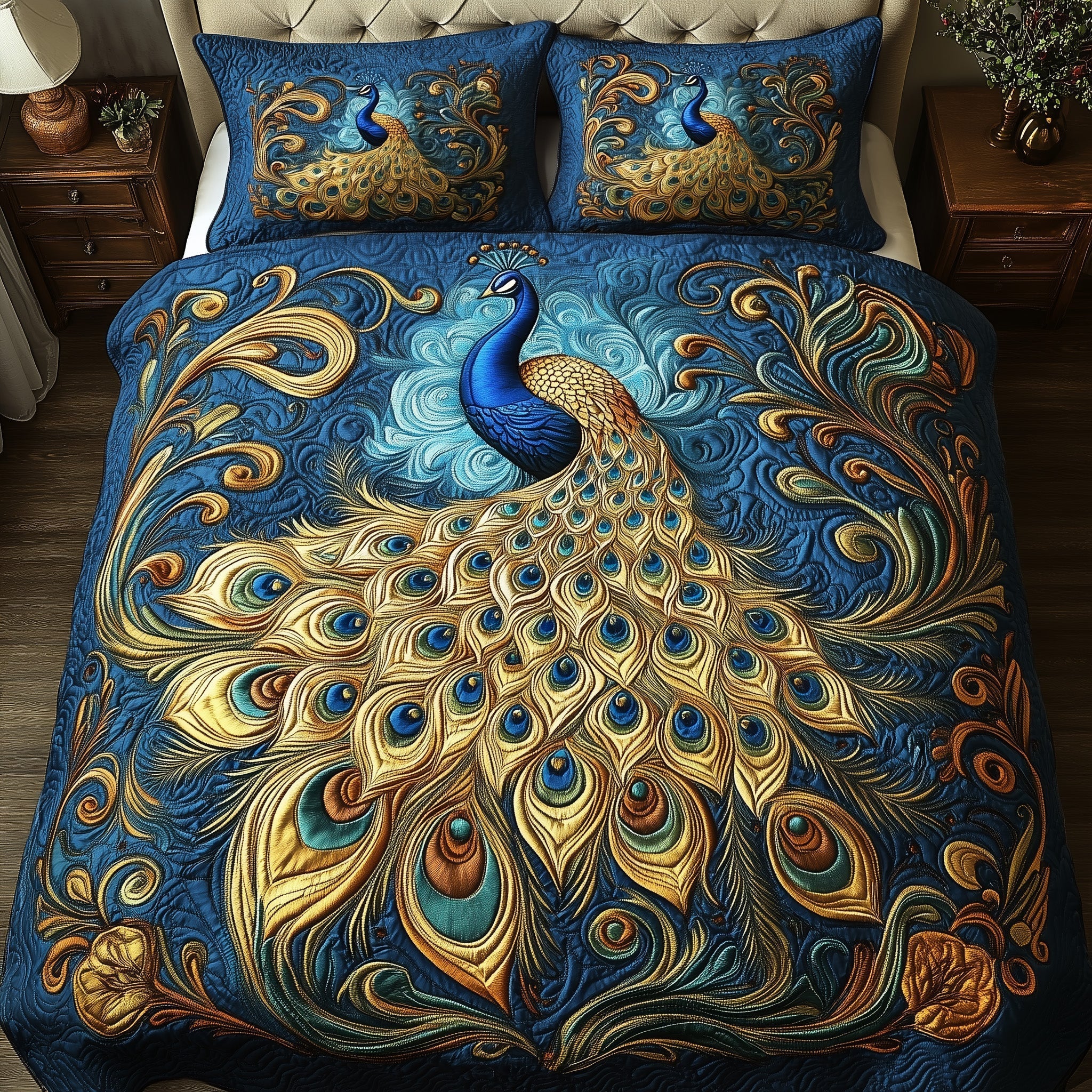 Peacock Paradise Quilted Bedding Set Best Sheets Ever Mardi Gras Gifts Items