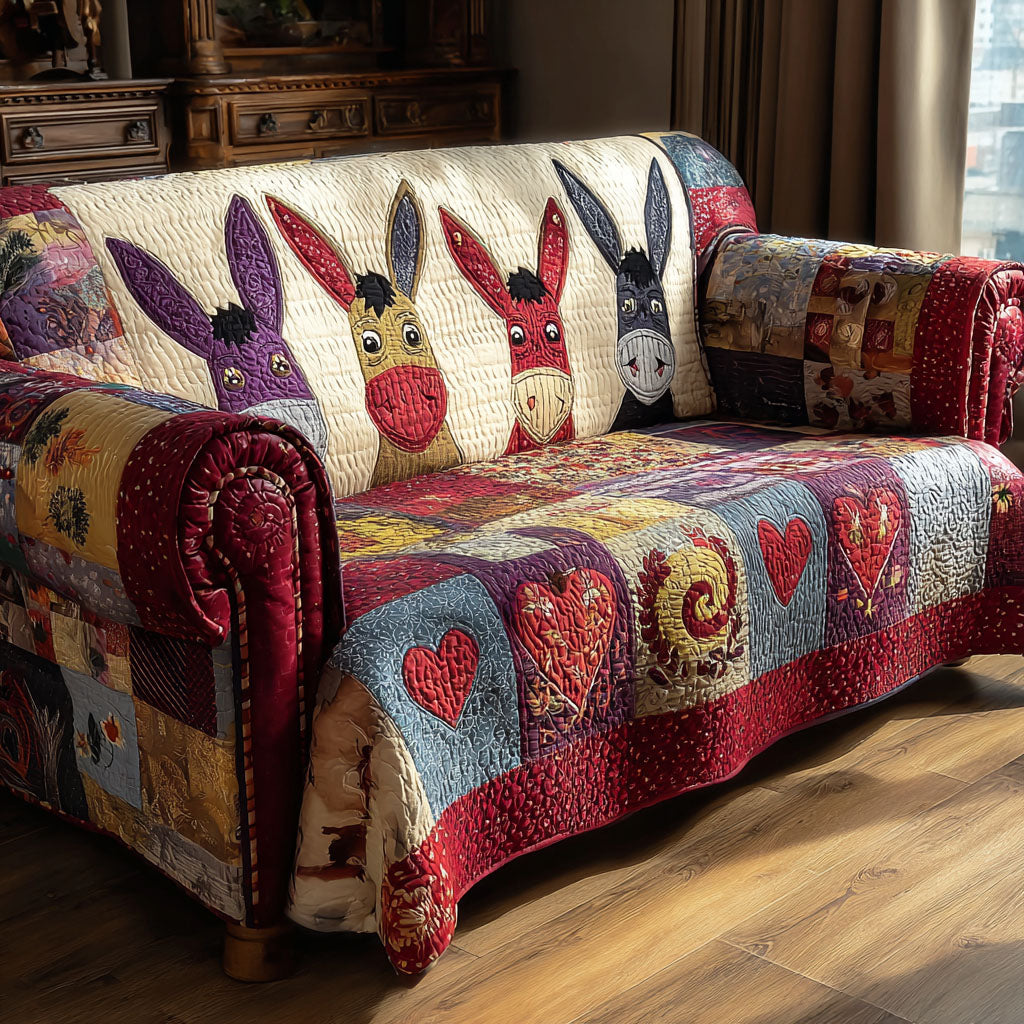 Pebble Path Donkey Quilted Sofa Cover Nice Couch Covers Best Gifts For Horse Lovers
