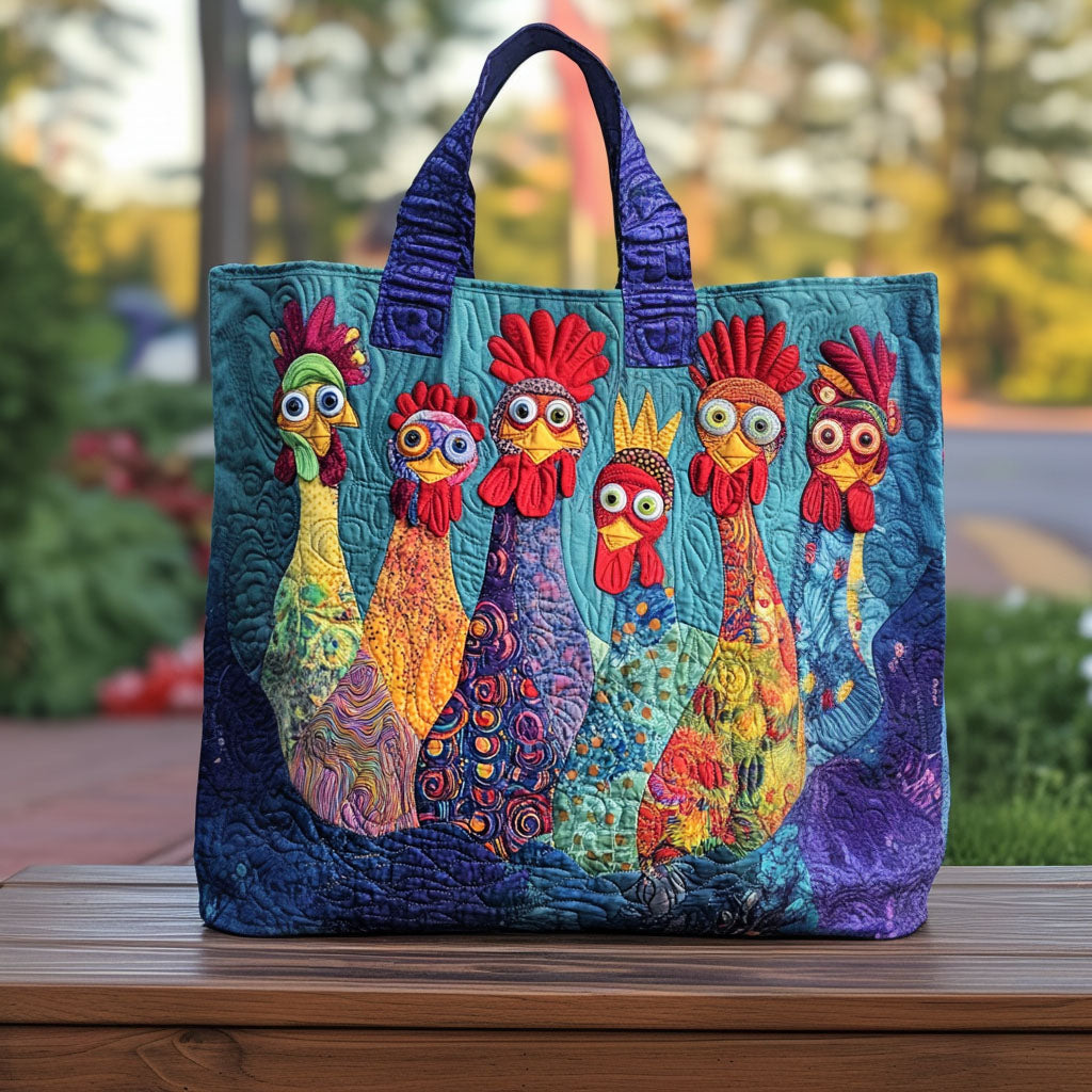 Pecking Paradise Quilted Tote Bag Best Everyday Tote Bag Present For Your Mom
