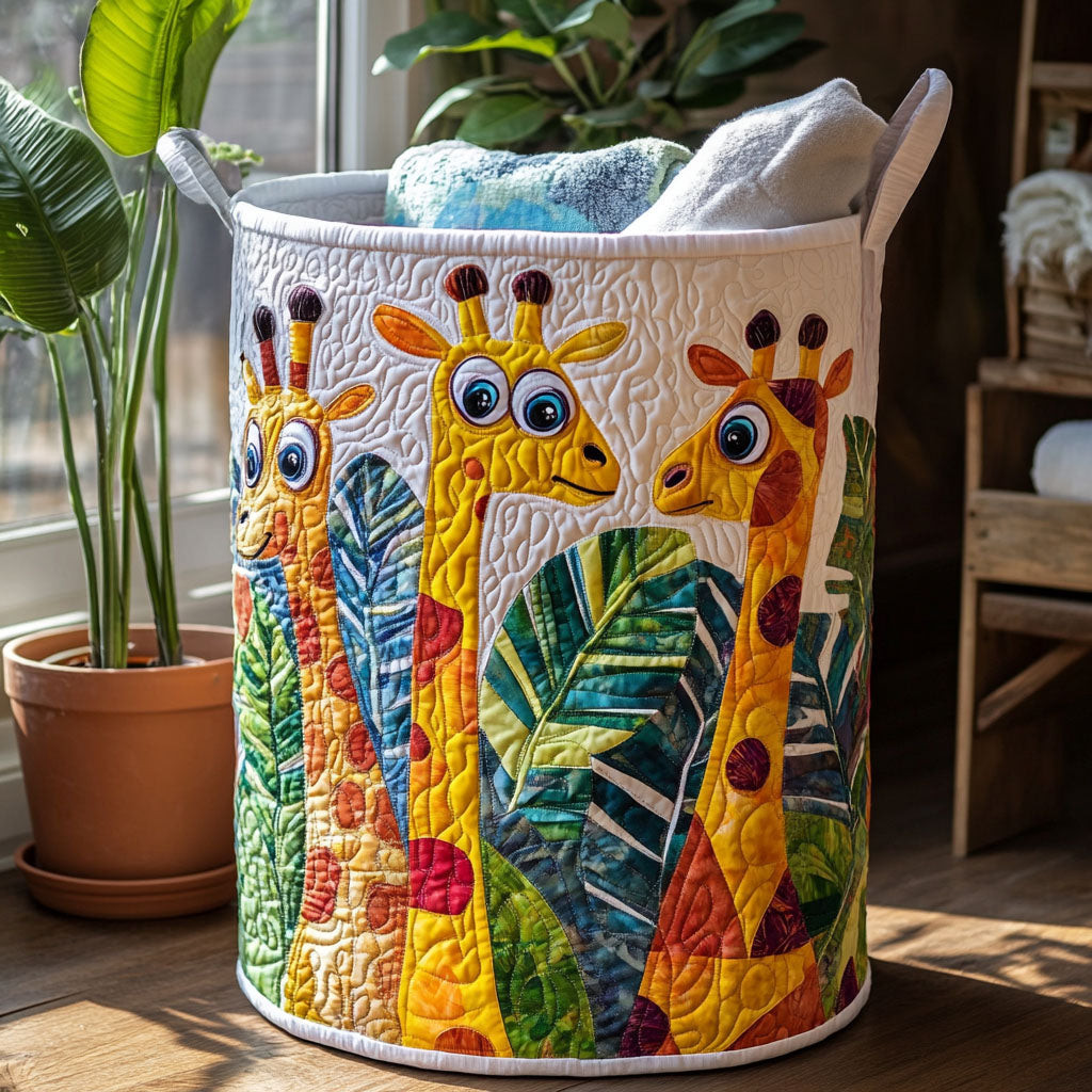 Peek-a-Neck Quilted Laundry Basket Modern Laundry Hamper Unusual Housewarming Gifts